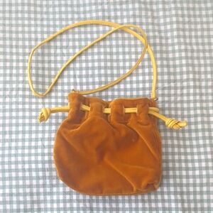 Clare V Petit Henri Crossbody Bag Mustard Velvet